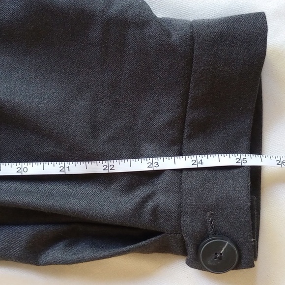 Zara High Rise Pleated Button-Cuff Crop Trousers XS Dark Gray - Picture 11 of 11